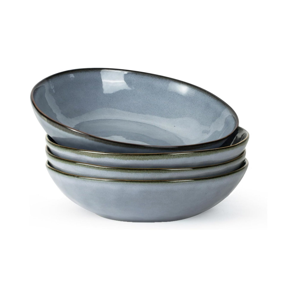 4-Piece Stoneware Pasta Bowl Set- Service For 4
