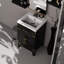 18 po P Meuble-lavabo simple en chêne noir de 20 W, comptoir en acrylique, miroir, largeur de rangement et de fermeture en douceur, comptoir, capacité fermée