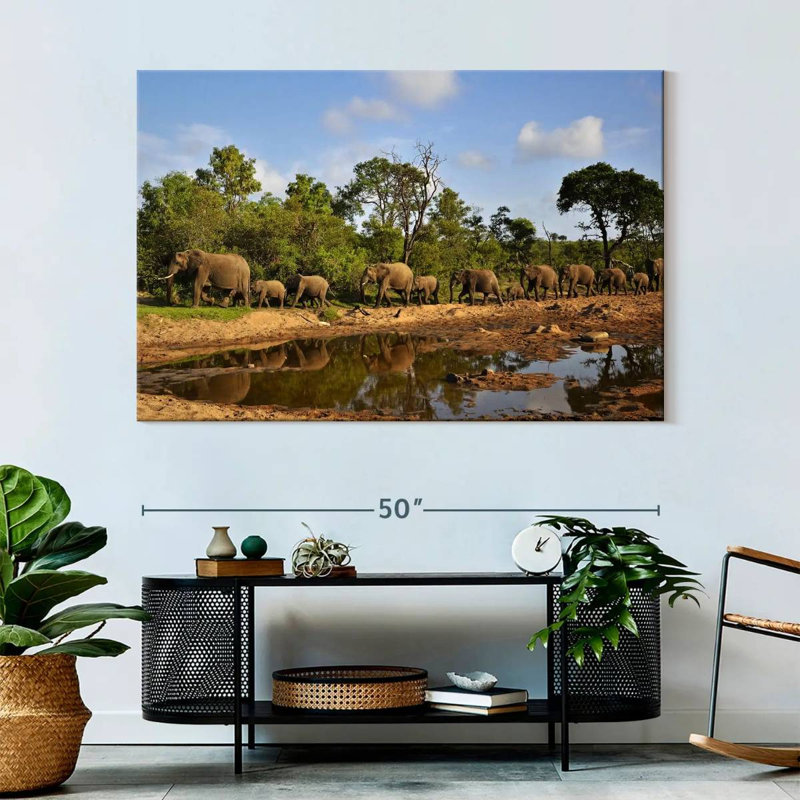 Brampt Kruger Park Elephants, 34" H x 51" W