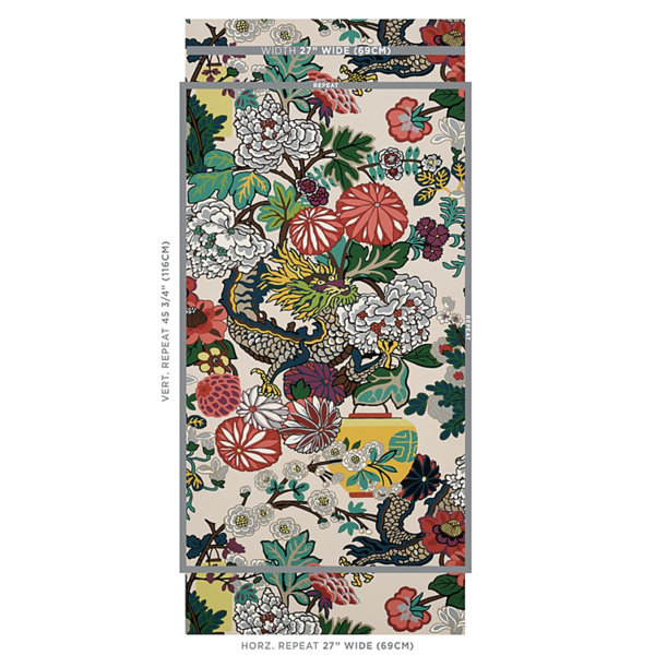 Schumacher Chiang Mai Dragon Floral Wallpaper  Reviews  Wayfair