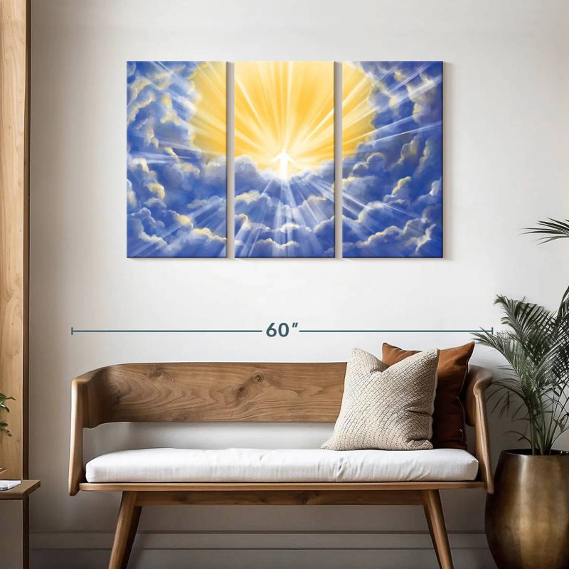 Adella Christ au-dessus des nuages, H 28 po x l 45 po