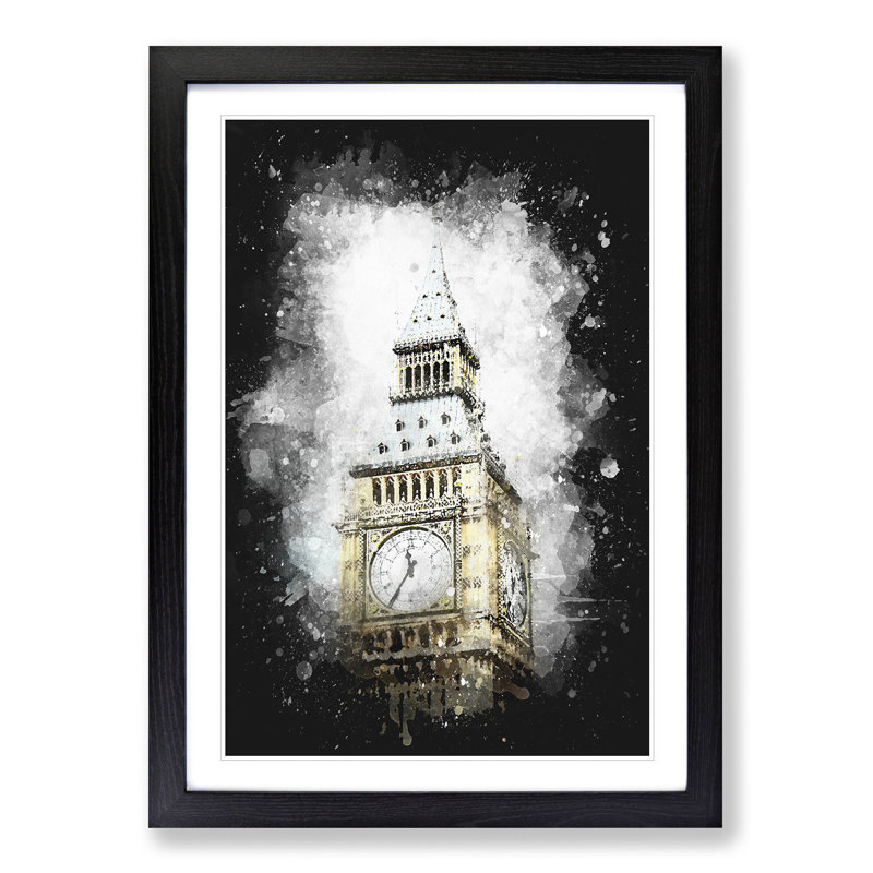 Big Ben - Picture Frame Graphic Art Print, 33cm H x 24cm W x 2cm D, Black Framed