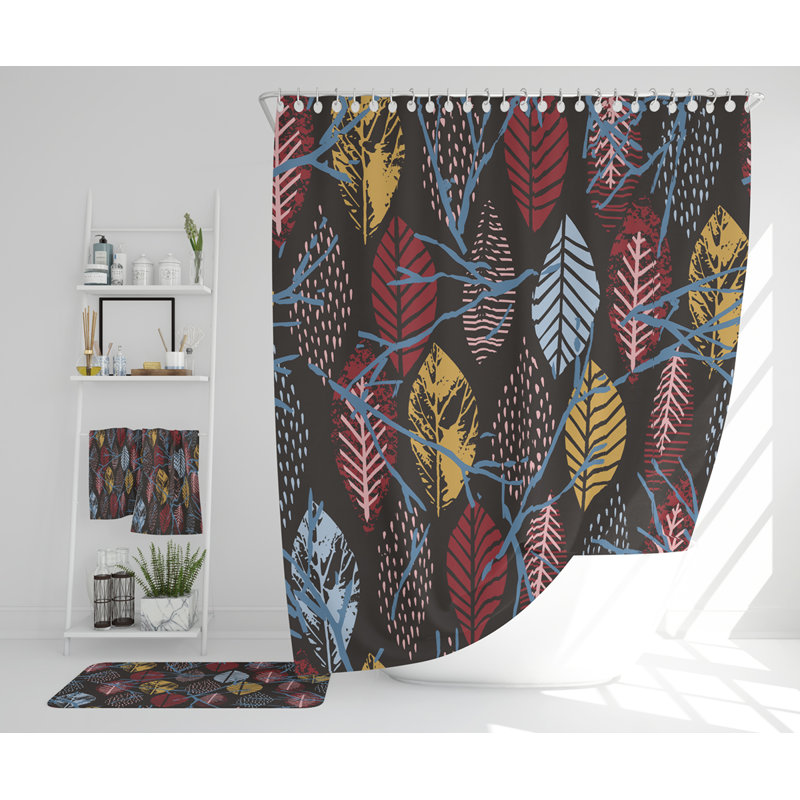 Naylia Polyester Shower Curtain Set