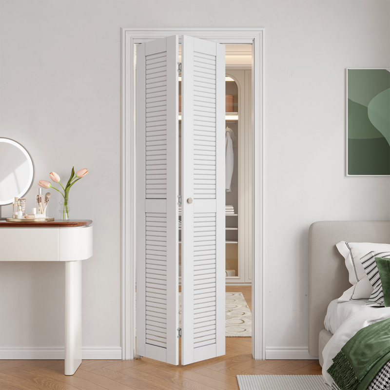Porte pliante en bois massif manufacturé pré-percée avec trousse de quincaillerie d'installation, 28 po x 80 po