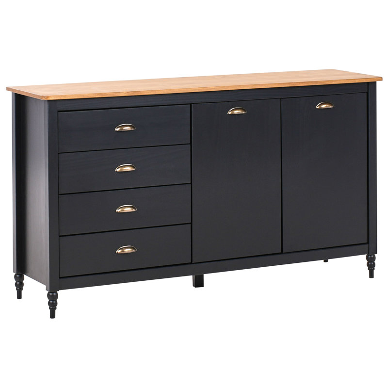 Cimino 150cm Solid Wood Sideboard, Black