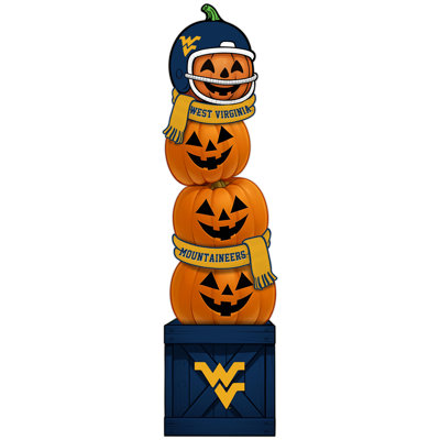University Of West Virginia Pumpkin Stacked Leaner With Helmet