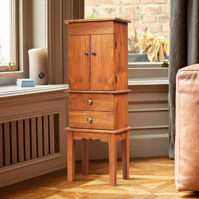 Armoire à bijoux sur pied avec miroir rétro Hinojos