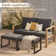 Ensemble de conversation avec repose-pieds pour 2 personnes Arunas