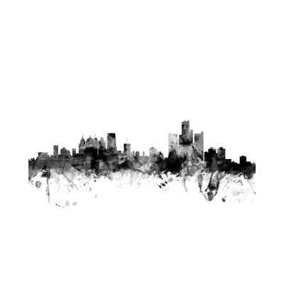 Detroit, Michigan In Black & White by Michael Tompsett - Wrapped Canvas Gallery-Wrapped Canvas Giclée