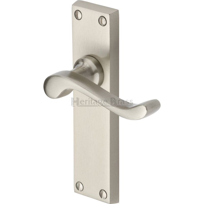 Heritage Brass Heritage Door Handle Lever Latch Bedford Design, Satin Nickel
