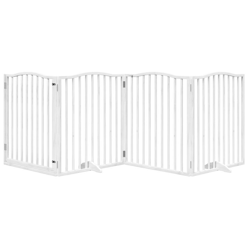 Reshunda Solid Wood Dog House Door, 90cm H x 320cm W x 2cm D, White