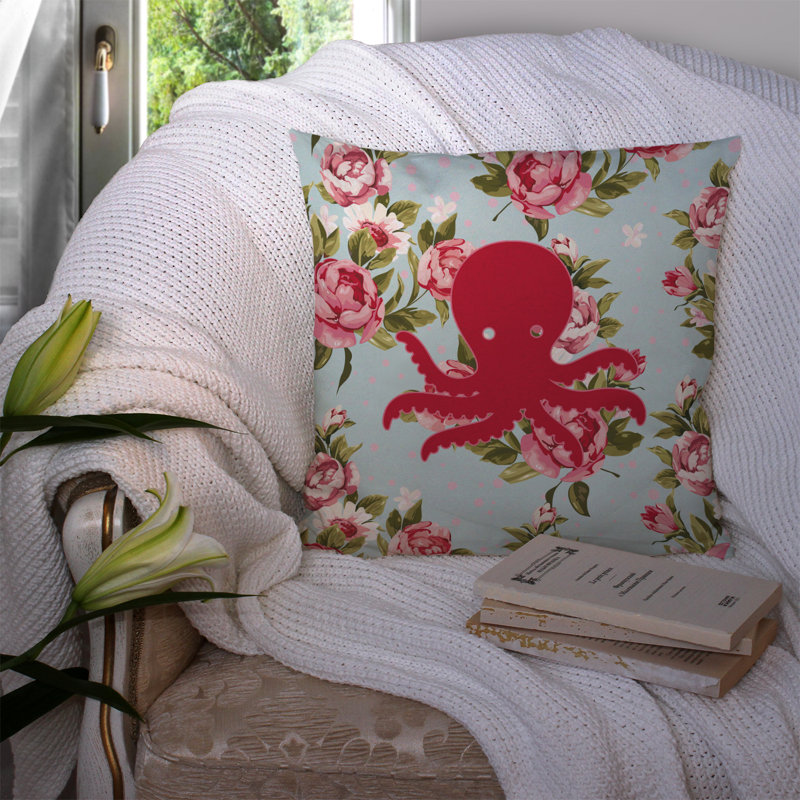 Coussin décoratif intérieur / extérieur Octopus, H 18 po x l 18 po x P 5,5 po