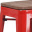 Tabouret de bar en métal sans dossier de 30 po de hauteur avec siège carré en bois Margherite-58202619-58202617