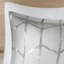 Housse de couette attrayante pour lit simple / simple TG avec coussins décoratifs à imprimé géométrique gris et argent-121054767-121054764