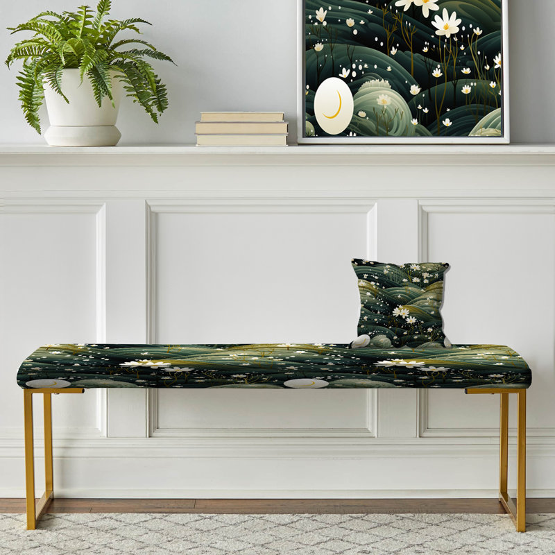 Banc de fleurs blanc zen blanc Hilltop Sanctuary - Botanical Upholstered