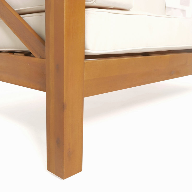 BANC D'ANGLE GAUCHE EN X, Beige