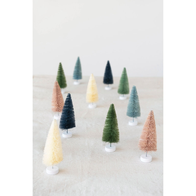 Sisal Bottle Brush Tree With Wood Base