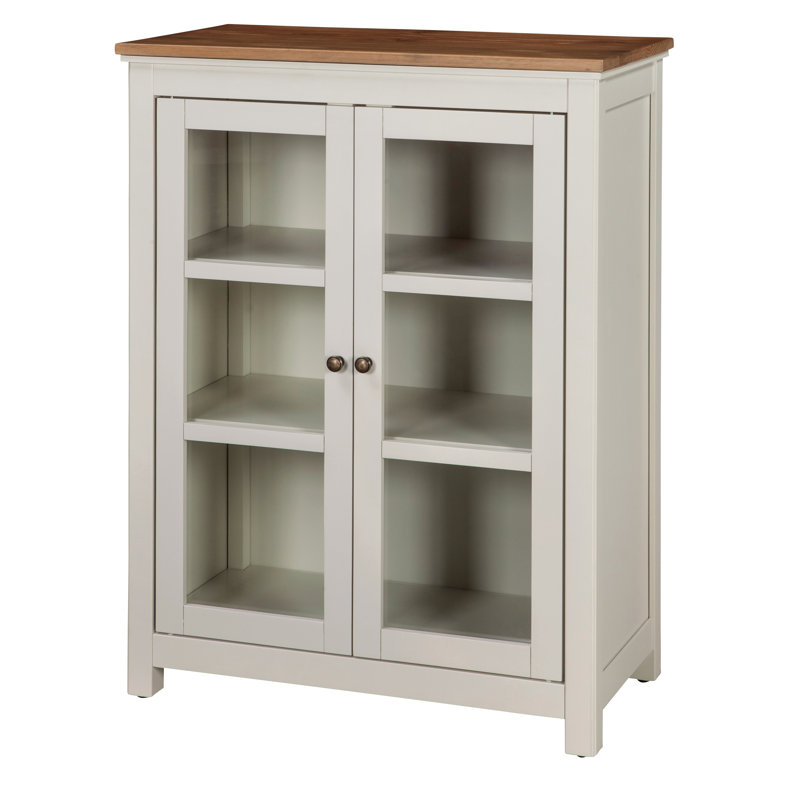 Savannah 30" Pie Safe Storage Cabinet with Glass Doors