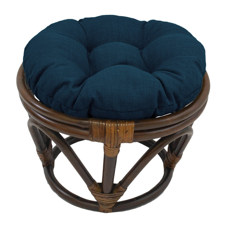 Repose-pieds d'extérieur avec coussin Arvina, Bleu mer