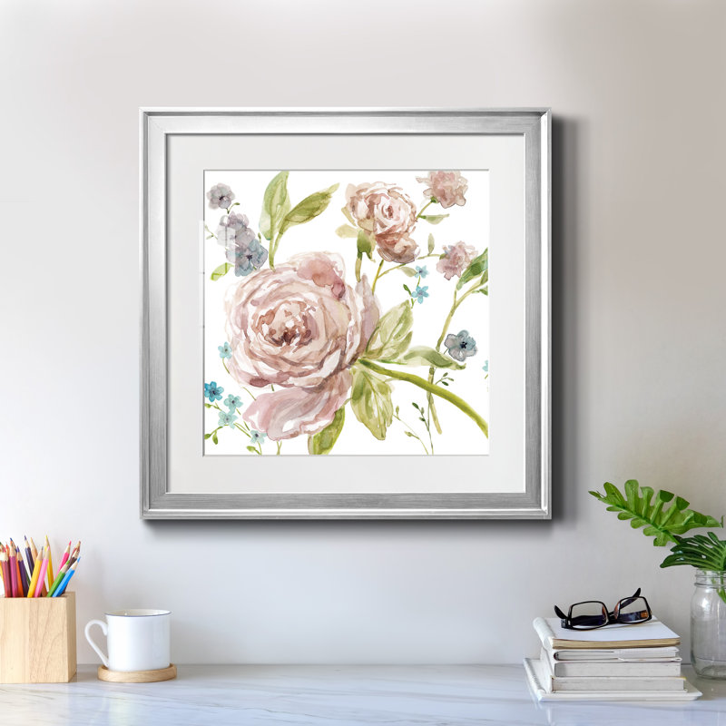 Summer Whisper I - Cadre photo, reproduction d'art sur papier, Papier avec cadre argenté, H 26,5 po x l 26,5 po x P 1,5 po
