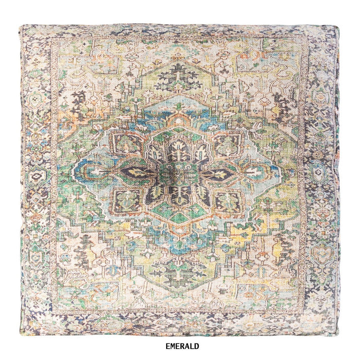 COUSSIN DE COFFRET COTON ANTIQUE TAPESTRY, H 18 po x l 18 po, Vert rétro
