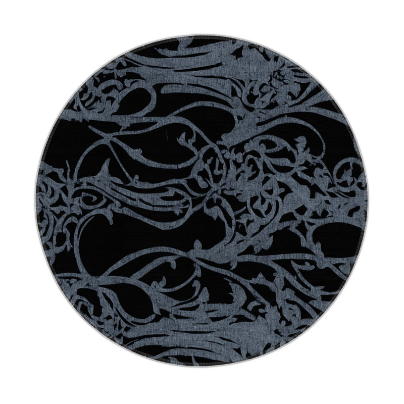 Silver Enigma Indoor And Outdoor Area Rug, Round 5'