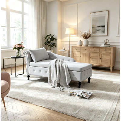 Eastham 58"L Velvet Storage Chaise Lounge