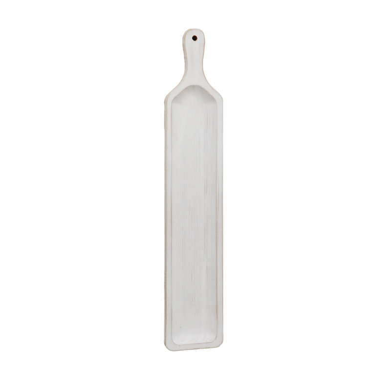 Long Narrow Wooden Tray with Handle, Farmhouse Decorative Bowls, 23.6''L