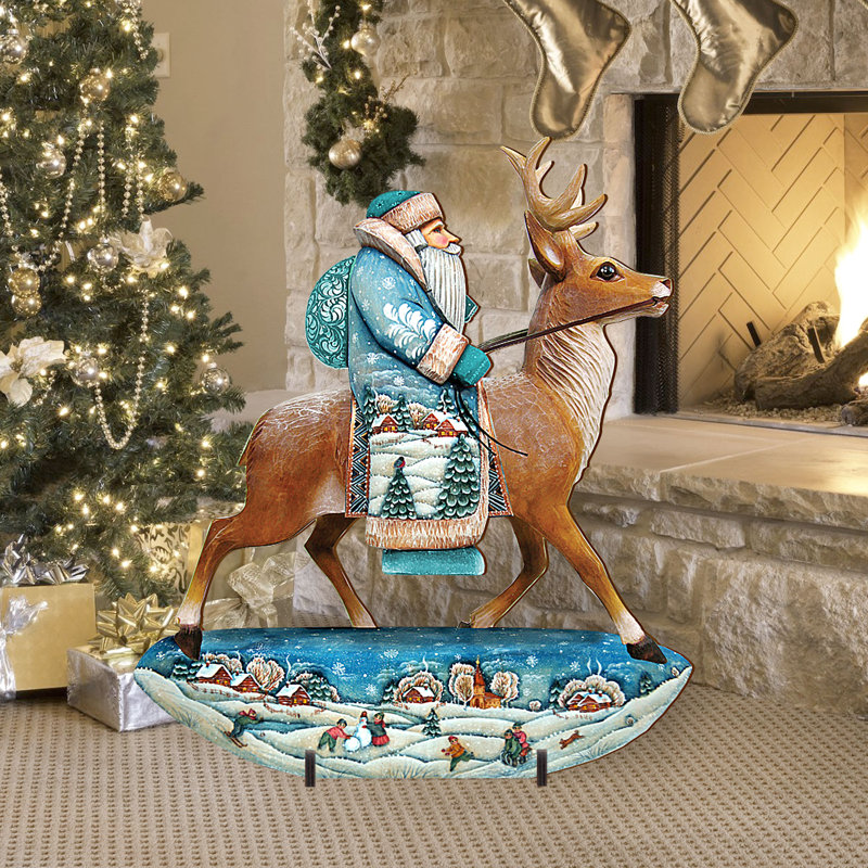 « renne », art de jardin père noël