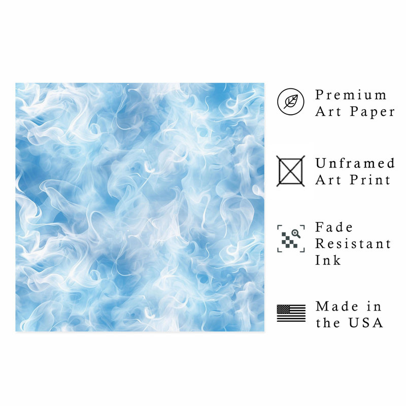«Abstract Blue Myst», reproduction d'art moderne sans cadre, H 10 po x l 10 po