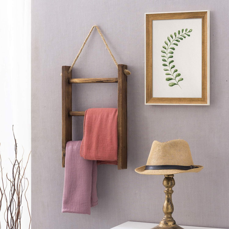 Porte-serviettes à 3 niveaux rustique en bois rustique