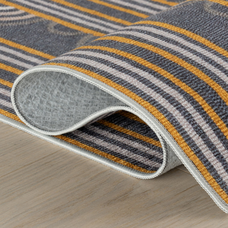 Button Machine Washable Rug, Rectangle 7'6" x 9'6"