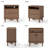 Solid Wood Nightstand, Mid-Century, 2 Drawer, Open Shelf, Charging Station-886443872