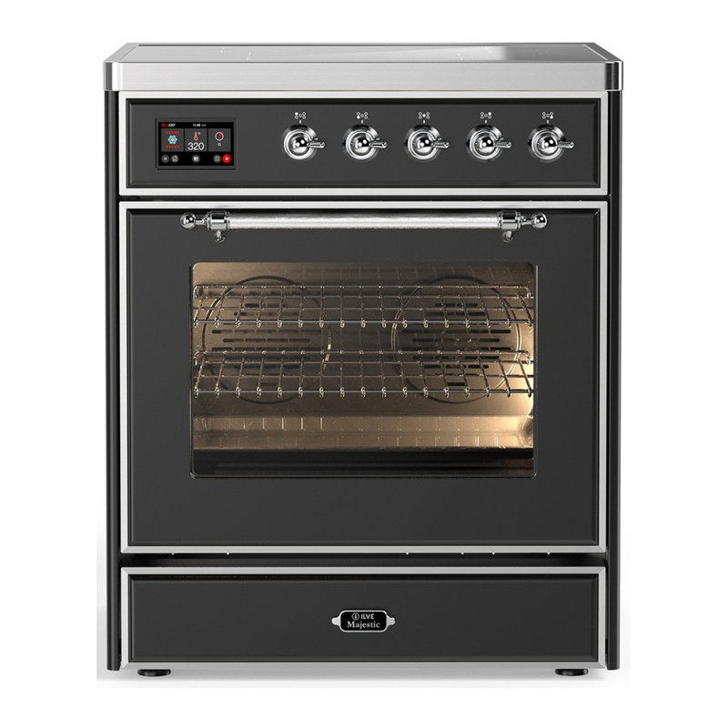 Majestic III Series 30 Inch Induction Range with 4 Induction Elements in Matte Graphite (Chrome Trim), Chrome, Matte Graphite