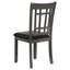 2 chaises d'appoint - gris moyen, dossier noir, sièges rembourrés de mousse pour une salle à manger confortable de 2 personnes, coussin de siège