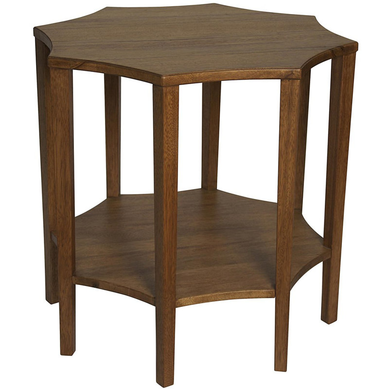 Ariana Solid Wood End Table, Dark Walnut