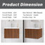 Meuble-lavabo simple mural 24 po avec plateau en céramique blanche 24 po-664397729
