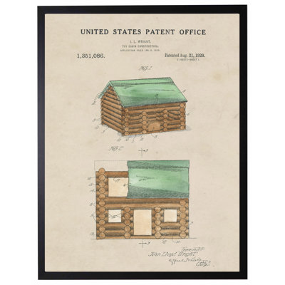 Lincoln Logs Patent in Black Frame