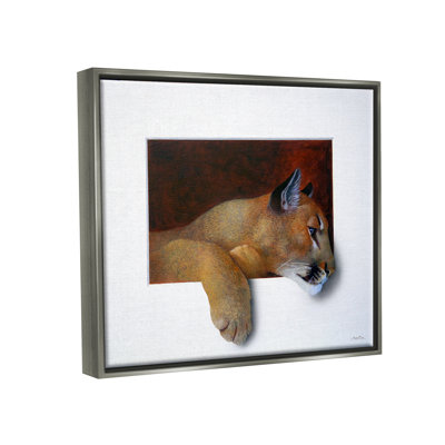 " Wild Cougar Resting Head Interesting Illusion Painting " Acrylic Print