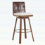 Tabouret de bar industriel rembourré avec structure en métal et dossier en similicuir Lennox