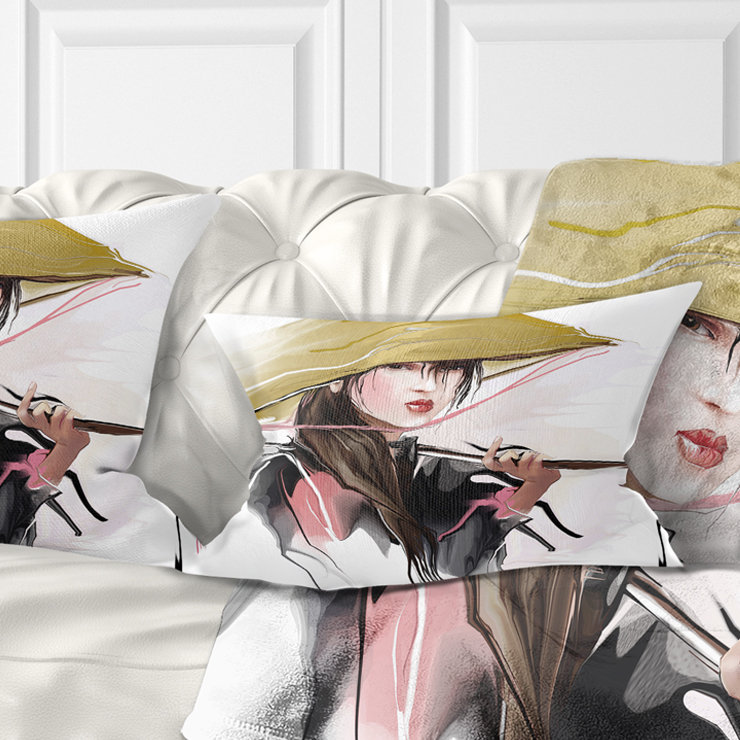 Femme vietnamienne - Coussin décoratif à imprimé portrait