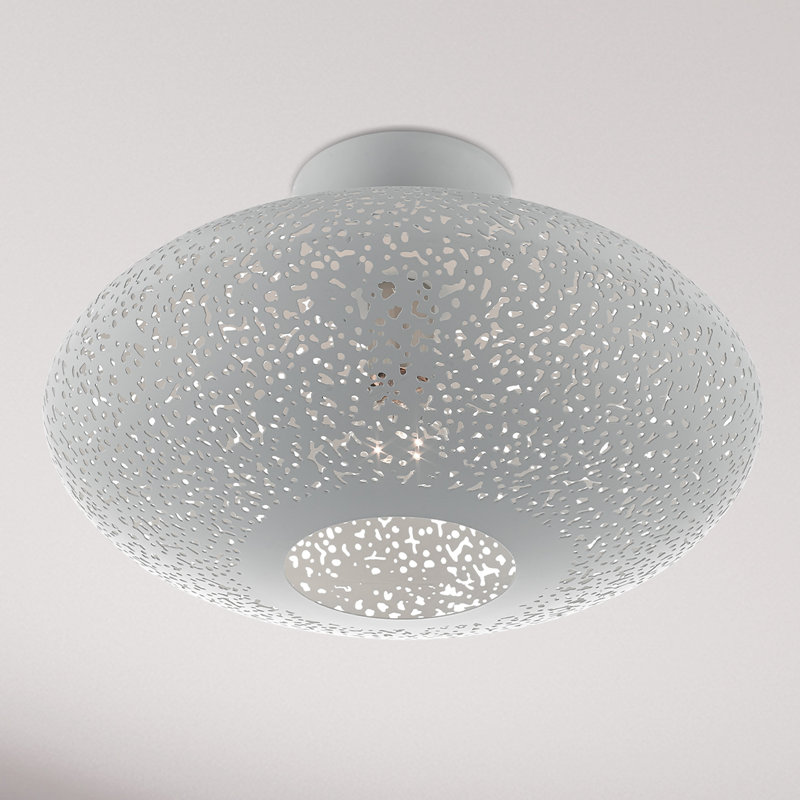 Plafonnier semi-encastré 1 lumière 16 po Bion, Gris nordique