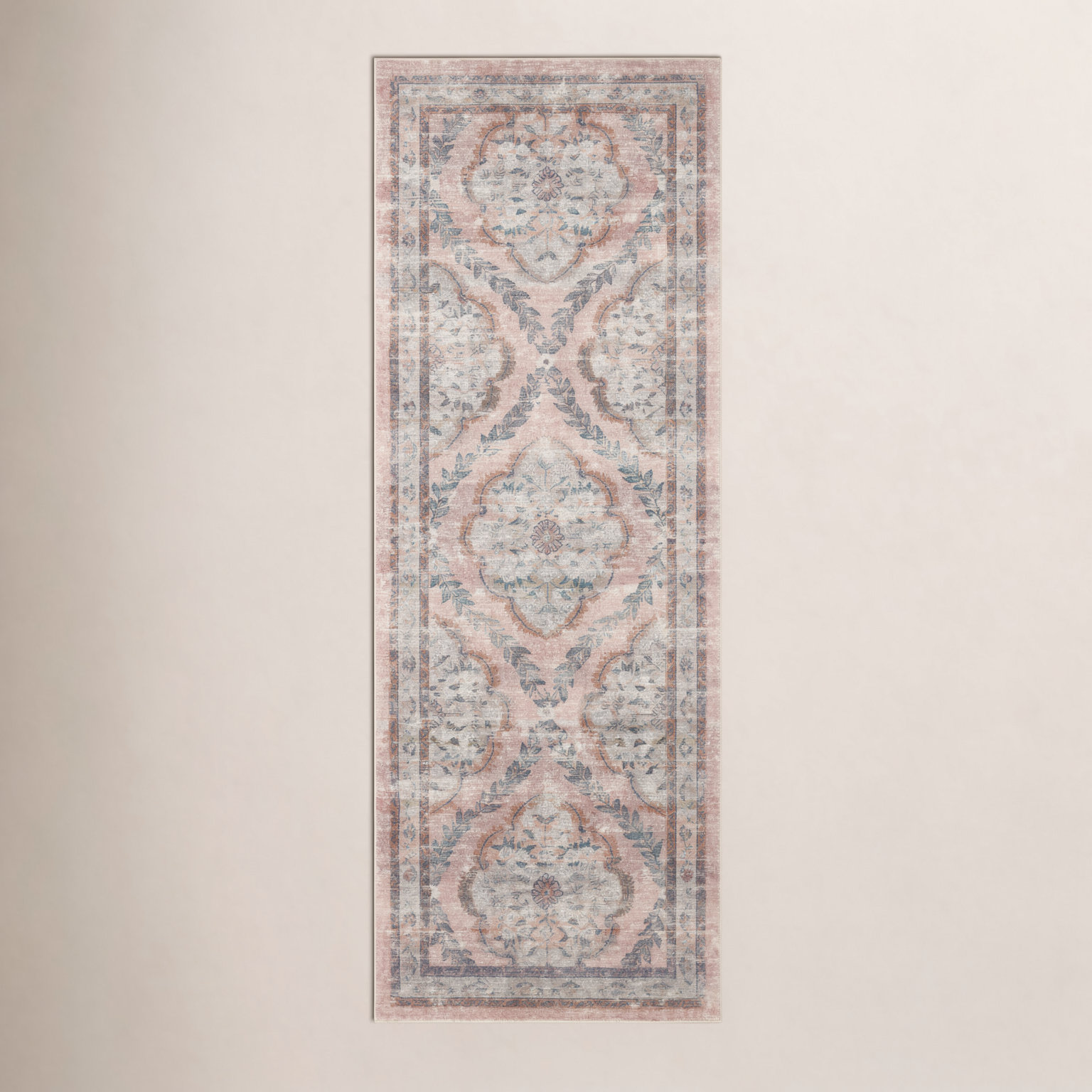 Rifle Paper Co. x Loloi Blush Floral Rug, Runner 2'6" x 7'6"