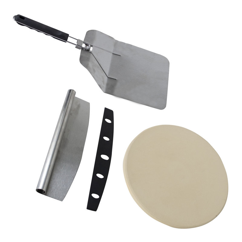 Professional 3-Piece Stainless Steel and Stone Pizza Oven Set
