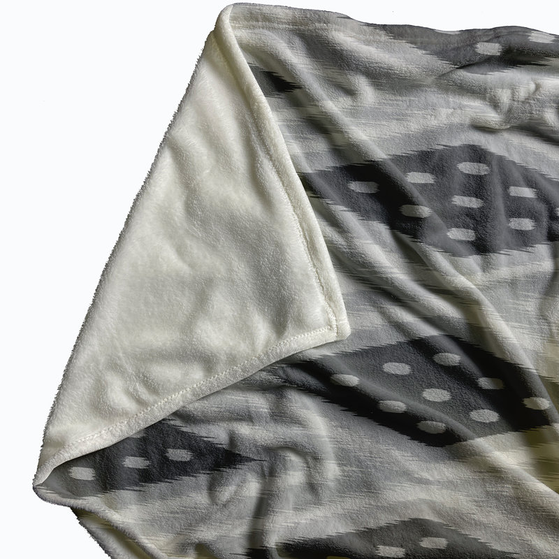 Jeté polaire Ikat Diamond Dot, L 60 po x l 50 po, Acier (gris / gris foncé)