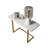 White End Table With Sintered Stone Tabletop Modern Rectangular Side Table