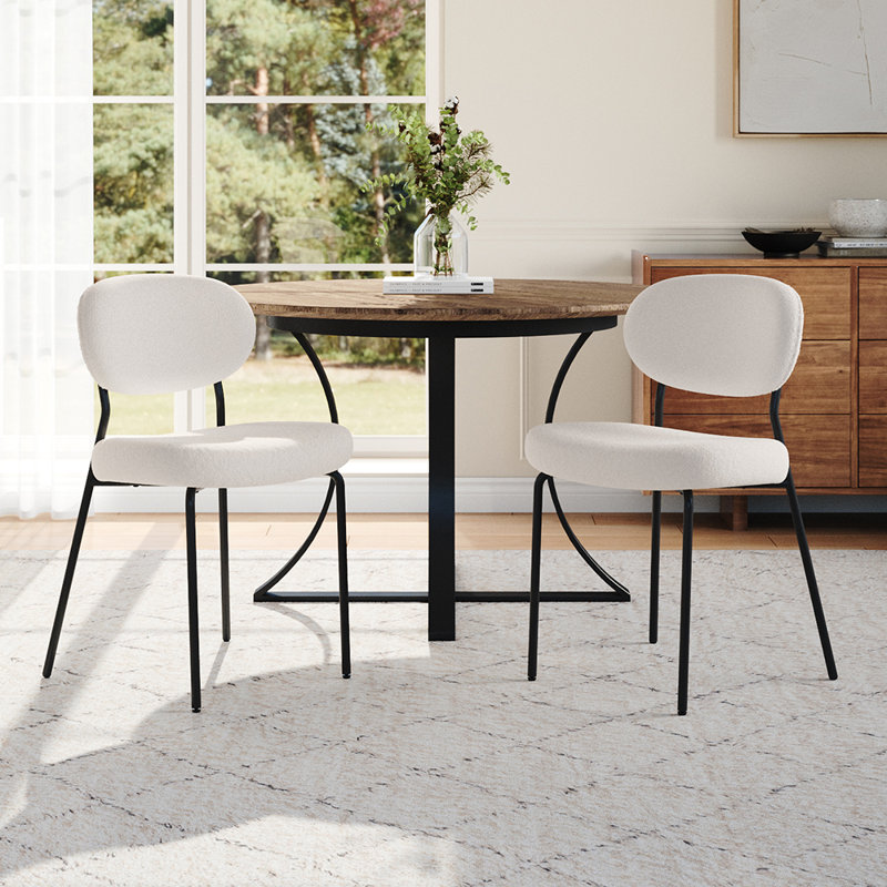 57cm H Upholstered Back Side Chair, White