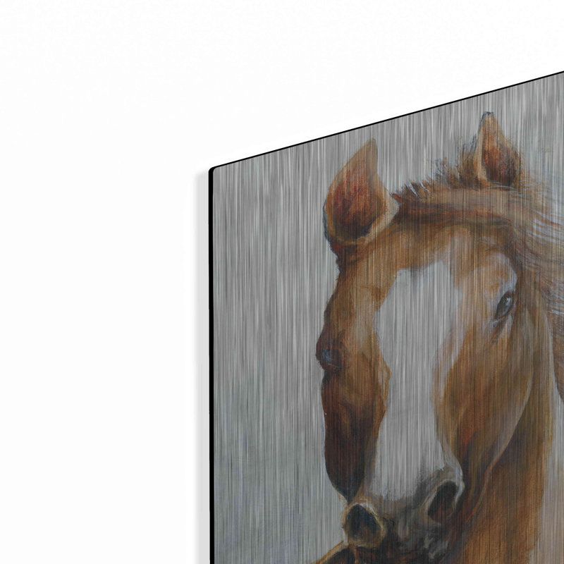 Luxe en métal «Beauté du cheval» par White Ladd «Beauté du cheval» par White Ladder, H 16 po x l 12 po