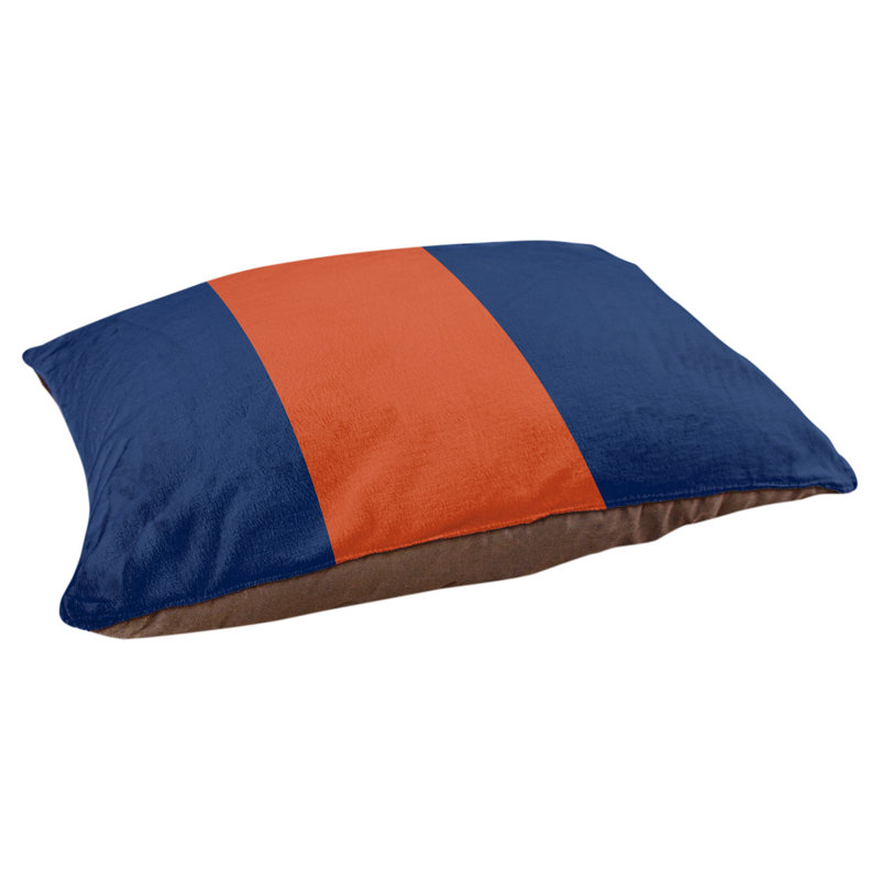 Coussin pour chien hockey Las Vegas, Grand (l 50 po x P 40 po x H 17 po), Orange / bleu marine / orange