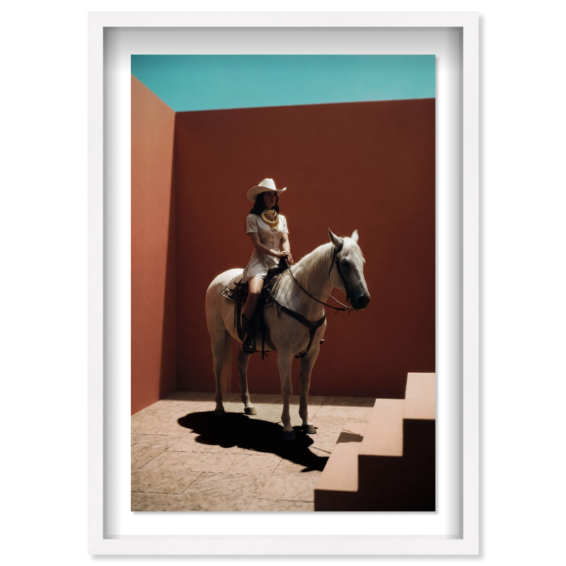 Cowgirl Surreal II Print by Oliver Gal, 25.5"H x 37.5"W, White Shadowbox